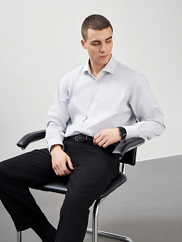 Сорочка Dave Raball Regular fit в светло-серую микрополоску 000279