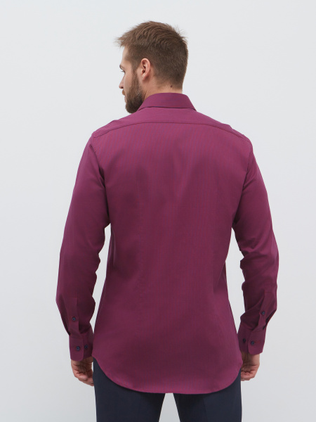 Сорочка Dave Raball Super Slim fit в бордово-синию клетку 000271 