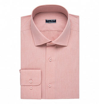 Коралловая сорочка Dave Raball Regular fit из структурной ткани 008296